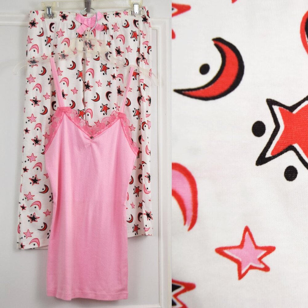 Do Not Disturb PJ Set Moon Stars Women Large Girlhoodcore Feminine Cotton New